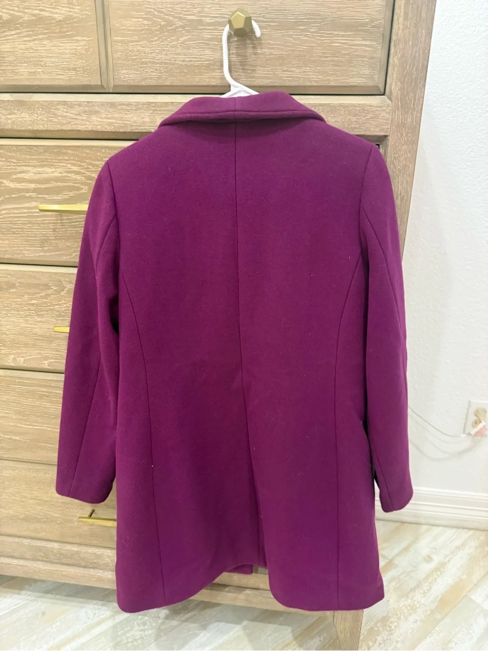 kate spade Rich Plum Wool-Blend Pea Coat
